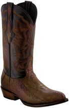 Mens Honey Brown Western Cowboy Dress Boots Ostrich Foot Skin Leather J Toe - £146.14 GBP