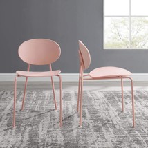 Pink Modway Palette Modern Molded Plastic Accent Dining Chair, Set Of 2, - £161.39 GBP