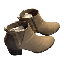 Faded Glory Women&#39;s Boots 10 Tan Faux Leather Casual Heeled Side Zip Ank... - $28.05