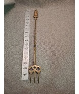 Antique Brass Fireplace Toasting Fork 18&quot; Owl Display Decor - £21.53 GBP