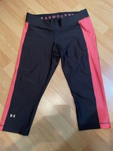 Under Armour Women&#39;s HeatGear Armour Capris, Black/Coral, XL NWOT - $24.00