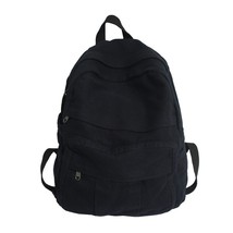 School Bag Student Shoulders Large Capacity Khaki Backpack Fashion Canvas Backpa - £38.01 GBP