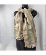 Uno Alla Volta Scarf 74&quot; Alpaca Blend Fringe Classic Luxury Retro Chic T... - $33.83 CAD