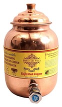 Copper Water Dispenser Container Pot Tank Storage Water,Kitchenware,Yoga 1.5 ltr - £55.62 GBP