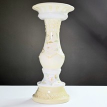 Tracy Porter Hand Painted Pastel Yellow Floral Wood Cottage Candlestick Holder - $30.00