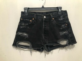 Levis Womens Petros Vintage 501 Distressed Button Fly Denim Jean Shorts ... - $29.69