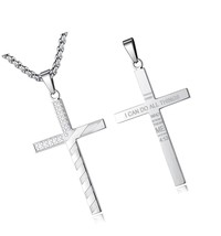 American Flag Cross Necklace for Men, Cross Chain - £32.34 GBP