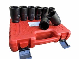 8 Pcs  3/4”  Dr.  Deep Impact Socket Set CR-MO Metric 6-Point 26mm ~38mm - £39.82 GBP