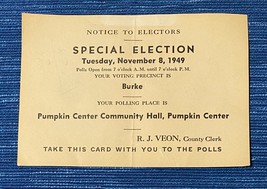 Vintage 1949 Special Election Card Pumpkin Center Bakersfield CA Poll 996A - £15.41 GBP