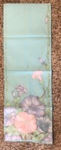 Avon vintage Morning Glory  Aqua Blue Floral Scarf 9X 54 Made in Japan - £9.34 GBP