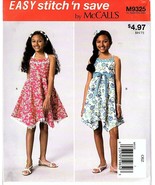 Easy Stitch &#39;n Save Sewing Pattern M9325 Girl&#39;s Dresses &amp; Sash - UNCUT-S... - $91.58 MXN