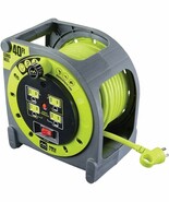 Masterplug Power At Work Four Power Outlets Cord Reel with Winding Handle, - $98.63 CAD