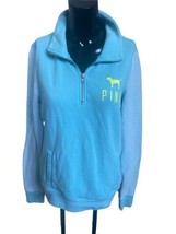 PINK brand womens small long sleeve top Pale Aqua Color Quarter Zip - £9.45 GBP