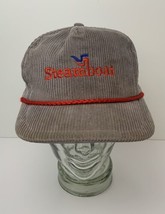 Vintage Steamboat Gray Corduroy Hat Ski Bum Bump Bonnets Headwear Excellent - £85.07 GBP