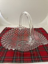 Duncan Miller Hobnail Clear Crystal Glass Handled Candy Brides Basket Bowl Large - £96.91 GBP