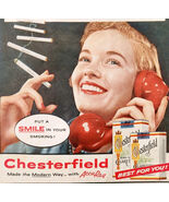 1955 Chesterfield Cigarettes Advertisement Tobacco Accu Ray Smoking DWQQ8 - €25,75 EUR