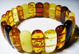 Amber Bracelet Natural Baltic Amber colorful beads bracelet  genuine amber - £134.81 GBP