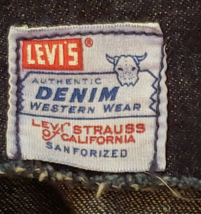 Levis Shorthorn Sanforized Denim Skirt ALine Midi Vtg Western Diamond Pearl Snap - $578.18