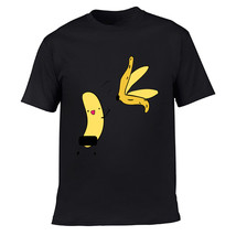 Banana Disrobe Funny Design Print Men&#39;s T-shirt Summer Humor Joke Casual... - £7.72 GBP