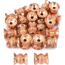 Bali Fluted Tube Copper Plated Beads 7.5mm 20Pcs Approx. - $6.76