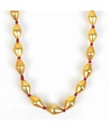 925 sterling silver Gold  polished  dholki beaded necklace, set722 - $106.95 CAD