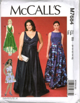 McCalls M7684 Womens Special Occasion Cocktail Prom Dress 8 to 16 Uncut Pattern - $14.23