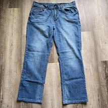 TK Axel Jeans Men 36x30 Slim Straight Medium Wash Distressed Stretch Denim Pants - £23.65 GBP