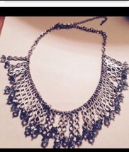 beach blue beaded necklace  - £19.54 GBP