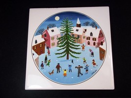 Villeroy &amp; Boch NAIF CHRISTMAS fine porcelain tile trivet Laplau Village square - £14.12 GBP