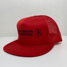 Vintage Jefferson Warriors Trucker Hat Mesh Cap 80’s Snapback Red - £11.16 GBP