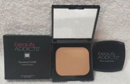 Ecru Beauty Addicts Medium Flawless Cover Pressed Powder Compact .28 oz/7.9g New - £19.60 GBP