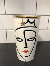 Starbucks 2015 Anniversary Ceramic Tumbler Siren Gold Crown 10 Oz No Lid... - £13.39 GBP