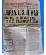 WWII Reprint Newspaper - April 7, 1963 - Dec 8, 1941 Seattle Post-Intell... - $133.76 CAD