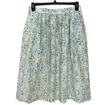 Vintage Selections by Manor House White Floral Plated Midi Skirt Size 18 Cottage - £29.56 GBP