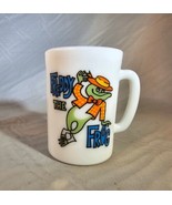 Avon Freddy The Frog Vintage 1970s Mug Milk Glass Cup Children&#39;s Dinnerware - $187.97 MXN