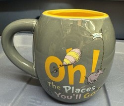 Dr. Seuss Oh The Places You&#39;ll Go! Gray Yellow 22 Oz Ceramic Mug Graduation - $14.99