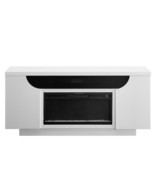 ALESSIA 76&quot; Electric Fireplace - White Rubber Wood, Multi-Color LED Flames - $25,742.23 MXN