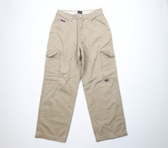 Vintage 90s Tommy Hilfiger Mens 32x30 Faded Spell Out Baggy Wide Leg Cargo Pants - £59.06 GBP