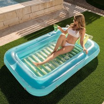 Inflatable Tanning Pool Lounge Float, Suntan Tub Raft Float, Tanning Pool With R - £39.53 GBP