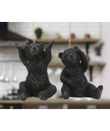 Set of 2 Ceiling Fan Metal Pull Chain With Innocent Black Bears Figurine... - $35.39 CAD