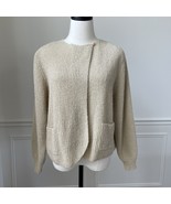 Vintage 80s Jacobson’s Boxy Crop Rib Cardigan Sweater Beige L - €24,71 EUR