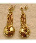 Avon Art Deco Pierced Earrings Modern Bold Gold Plated Nickel Free VTG D... - £13.97 GBP