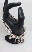 Landau Pandora Inspired Breast Cancer Awareness Silver Adjustable Bracelet  image 2