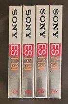 4 ea. SONY ES T-120  VHS BLANK TAPE  (FACTORY SEALED) NEW ~ MADE IN USA - £14.12 GBP