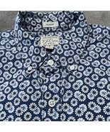 J.Crew Floral Button Down Shirt Stretch Organic Cotton Short Sleeve Large - $40.86 CAD