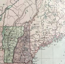 1879 Map New England USA Victorian Atlas Harpers Geography 1st Edition DWAA9 - $79.99