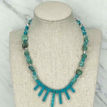 Faux Turquoise Beaded Stretch Necklace - $6.92