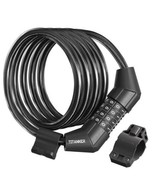 Titanker Self Coiling Bike Lock Cable 4 Feet Combination Mounting Bracke... - $16.32 CAD