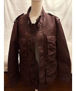 Banana Republic Jacket Mens Sz M Burgundy Nylon Blend Lined Full Zip Dus... - $45.49