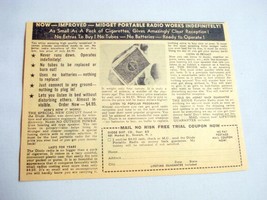 1956 Ad Midget Portable Radio, Diode Dist. Co., Newark N.J. Works Indefi... - £6.38 GBP